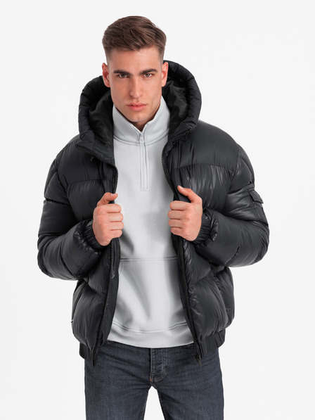 Ombre Clothing Warme Herrenjacke mit gerippten Abschlüssen Ombre Clothing