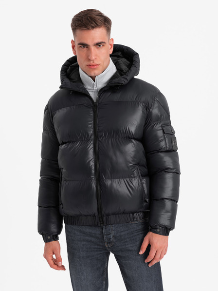Ombre Clothing Warme Herrenjacke mit gerippten Abschlüssen Ombre Clothing