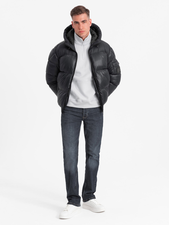 Ombre Clothing Warme Herrenjacke mit gerippten Abschlüssen Ombre Clothing