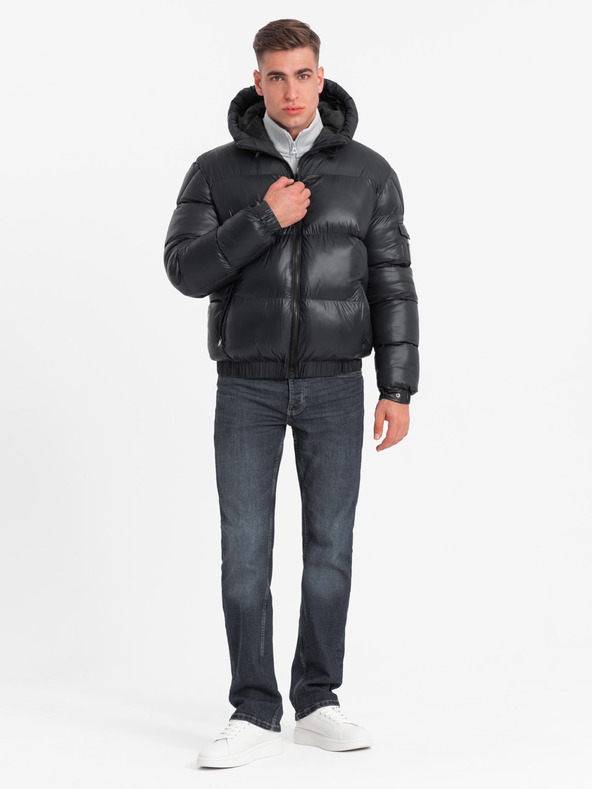 Ombre Clothing Warme Herrenjacke mit gerippten Abschlüssen Ombre Clothing