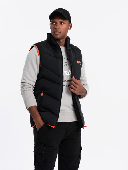 Ombre Clothing Herren Steppweste mit Neon-Akzenten Ombre Clothing