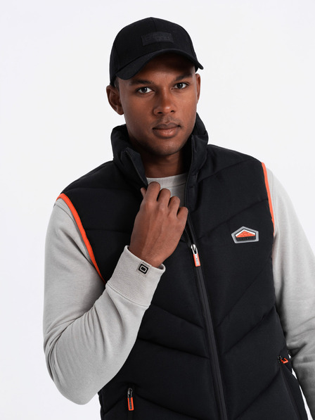 Ombre Clothing Herren Steppweste mit Neon-Akzenten Ombre Clothing