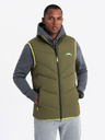 Ombre Clothing Herren Steppweste mit Neon-Akzenten Ombre Clothing
