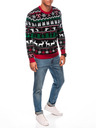 Edoti Herren Norweger Winterpullover mit Weihnachtsmotiv Schwarz EDOTI