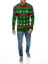 Edoti Herren Norwegerpullover mit Rentier Grün EDOTI