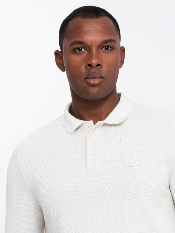 Ombre Clothing Herren Langarm-Poloshirt Ombre Kleidung