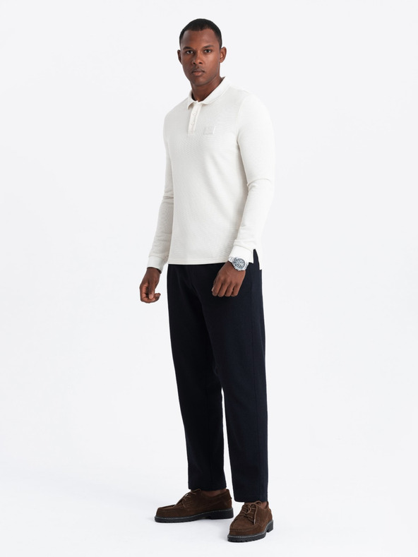 Ombre Clothing Herren Langarm-Poloshirt Ombre Kleidung