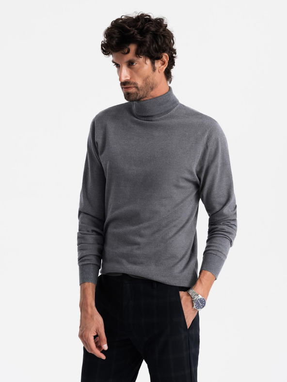 Ombre Clothing Herrenstrick-Rollkragenpullover Ombre Clothing