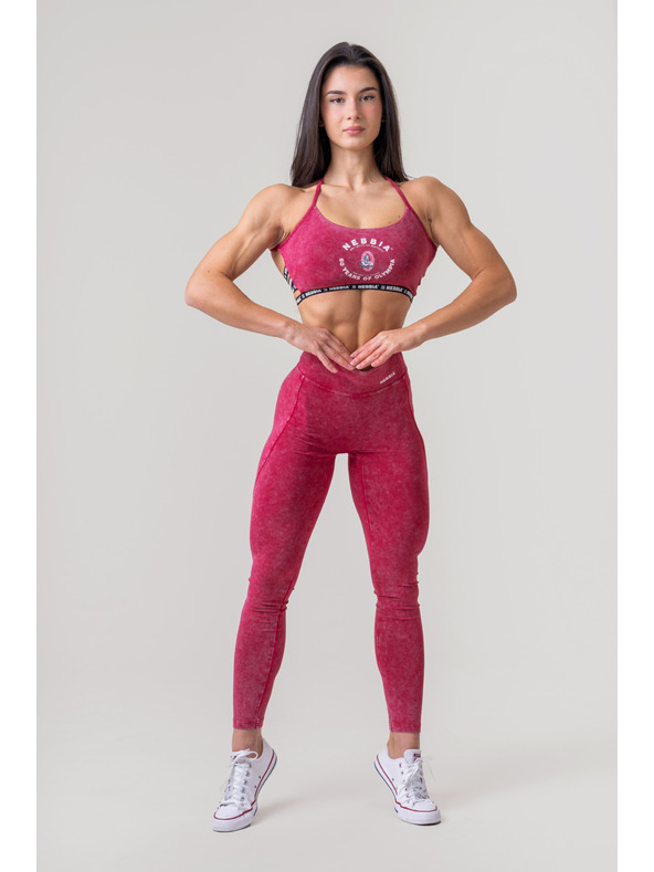 Nebbia Gewaschene Leggings mit hoher Taille LEGACY 777 XS,rot