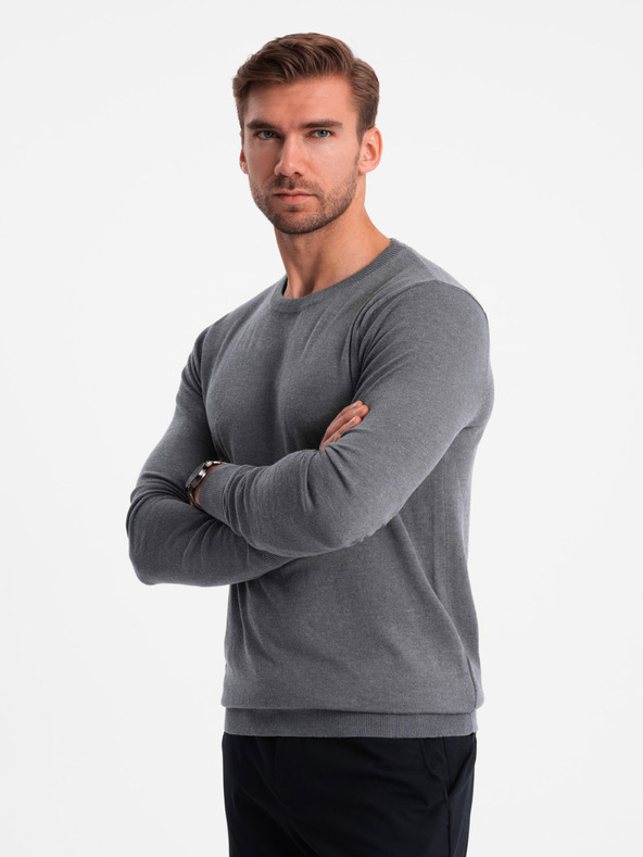 Ombre Clothing Klassischer Herren Rundhals-Pullover Ombre Kleidung