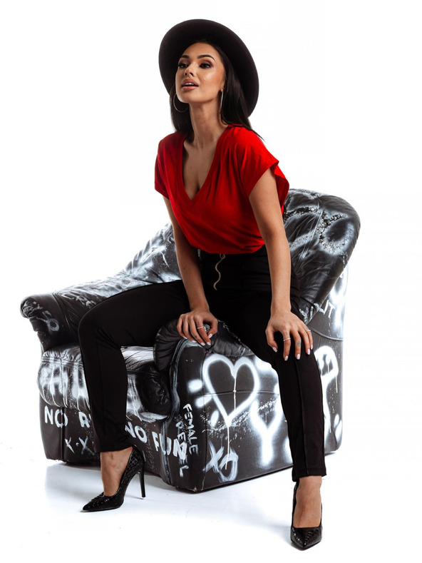 Edoti Rotes Damen-T-Shirt Edoti