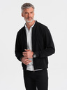 Ombre Clothing Herren Baumwoll-Stretch-Bomber-Sweatshirt schwarz Ombre Clothing
