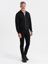 Ombre Clothing Herren Baumwoll-Stretch-Bomber-Sweatshirt schwarz Ombre Clothing