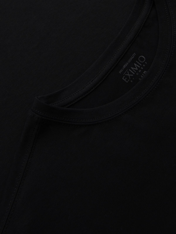 Ombre Clothing Herren T-Shirt SLIM FIT mit V-Ausschnitt und Elastan und Aufdruck schwarz Ombre Kleidung