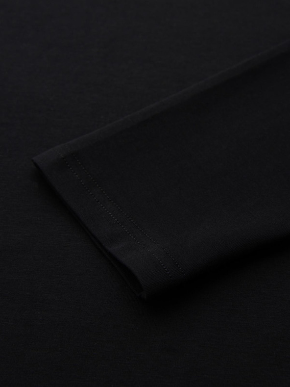 Ombre Clothing Herren T-Shirt SLIM FIT mit V-Ausschnitt und Elastan und Aufdruck schwarz Ombre Kleidung