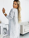numoco Hellgraue lange Damen Strickjacke Numoco