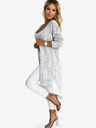 numoco Hellgraue lange Damen Strickjacke Numoco