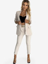 numoco Beigefarbenes elegantes Damen-Jacken-Hosen-Set mit Gürtel Numoco