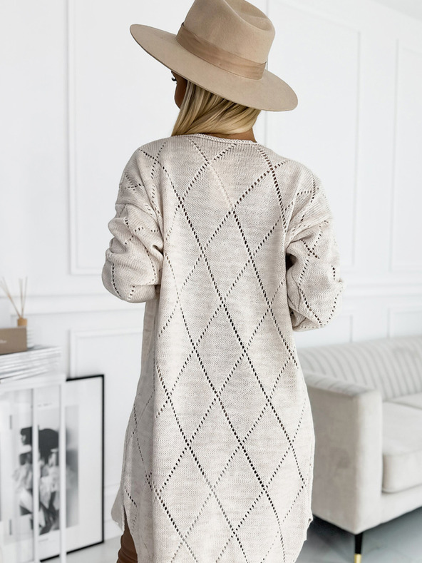 numoco Beigefarbene Damen-Langstrickjacke Numoco