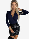 numoco Numoco dunkelblauer Damen Body mit Rundhalsausschnitt