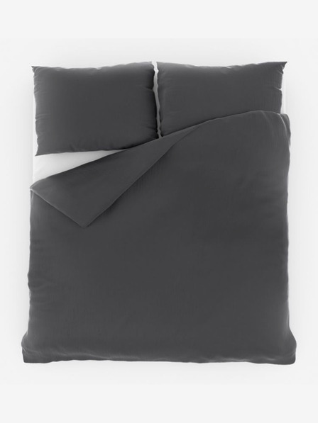 Kvalitex French muslin bedding 200x200, 70x90cm dark gray Kvalitex