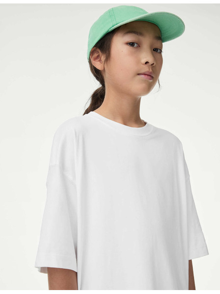 Marks & Spencer Plain Cotton T-Shirt (2-16 years) Marks & Spencer white