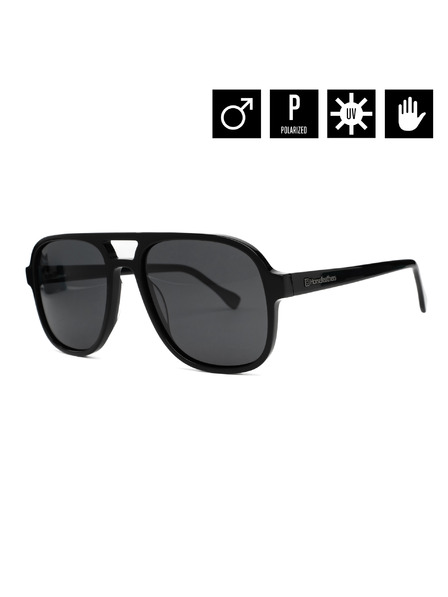 Horsefeathers Sonnenbrille Corp - glänzend schwarz/grau HORSEFEATHERS