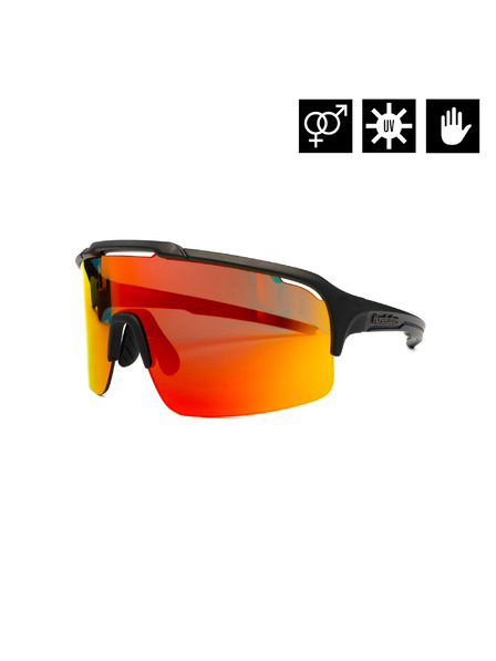 Horsefeathers Fahrradbrille Recoil - mattschwarz/verspiegelt rot HORSEFEATHERS