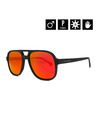 Horsefeathers Sonnenbrille Corp - mattschwarz/verspiegelt rot HORSEFEATHERS