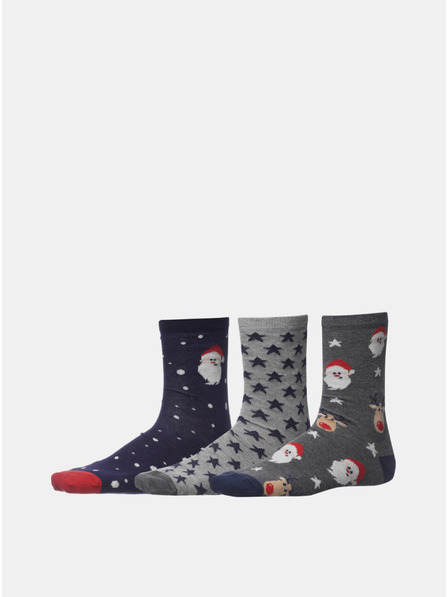 Sam 73 3er-Set Herren Weihnachtssocken in grau SAM 73 Blixen