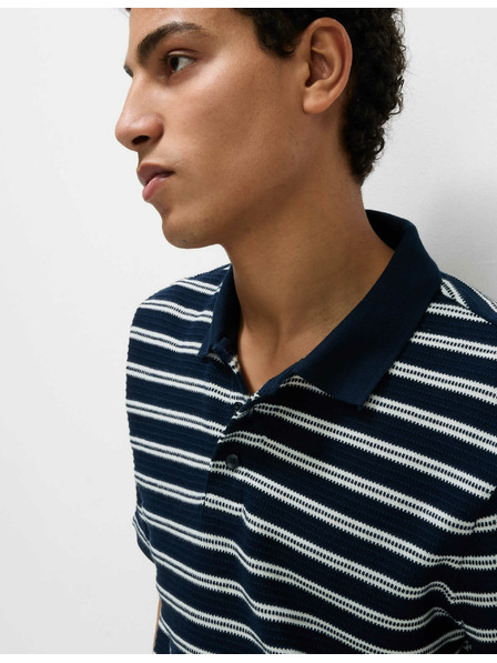 Marks & Spencer Gestreiftes Poloshirt mit hohem Baumwollanteil Marks & Spencer navy