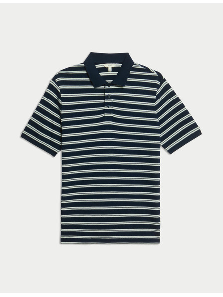 Marks & Spencer Gestreiftes Poloshirt mit hohem Baumwollanteil Marks & Spencer navy
