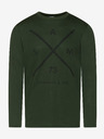 Sam 73 Dunkelgrünes Herren-T-Shirt mit Druck SAM 73