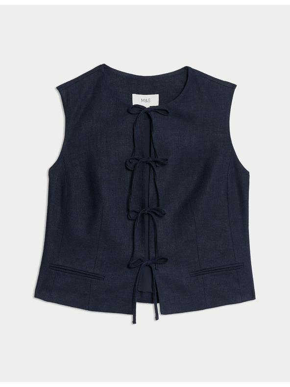 Marks & Spencer Linen vest with front tie Marks & Spencer