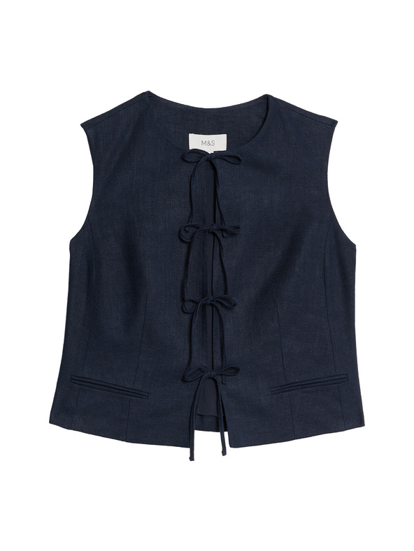 Marks & Spencer Linen vest with front tie Marks & Spencer