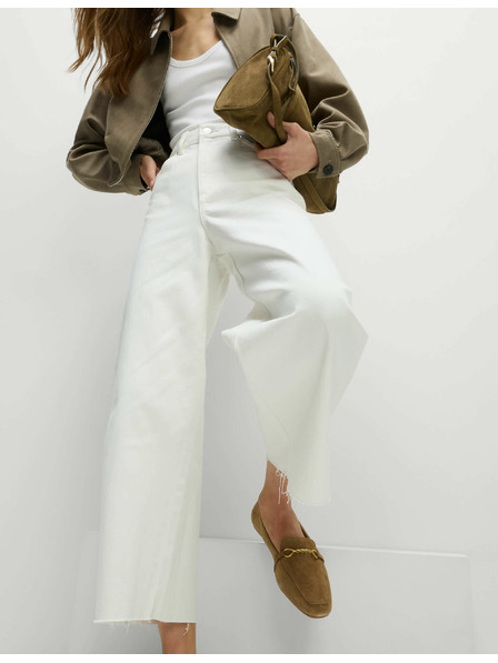 Marks & Spencer Cropped wide-leg jeans Marks & Spencer white