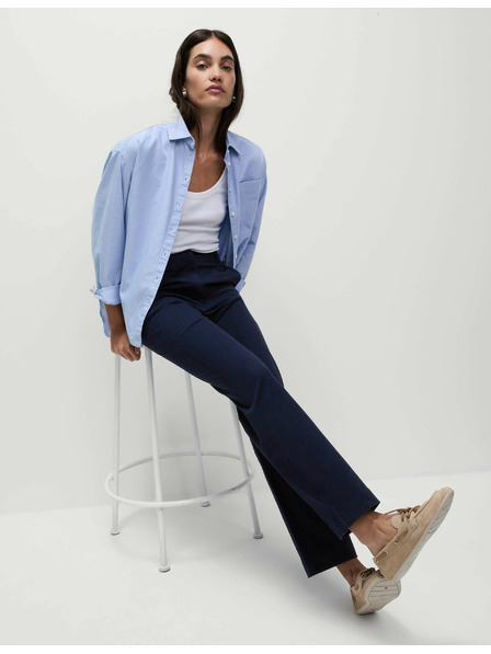 Marks & Spencer Straight chino pants with high cotton content by Marks & Spencer navy blue