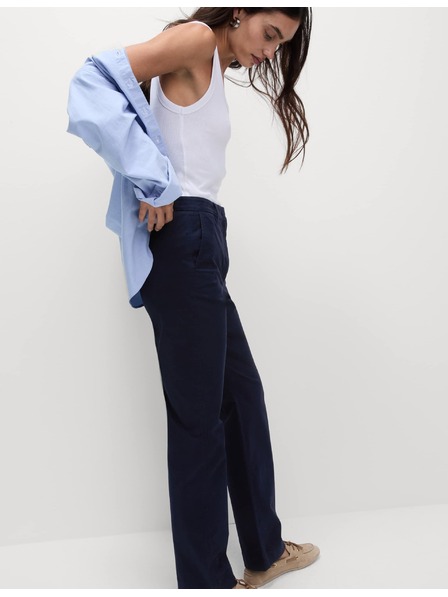 Marks & Spencer Straight chino pants with high cotton content by Marks & Spencer navy blue