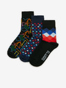 Sam 73 Set of three pairs of patterned socks in black SAM 73