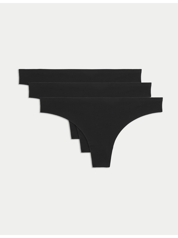 Marks & Spencer Thong without visible hems, 3-pack Marks & Spencer black