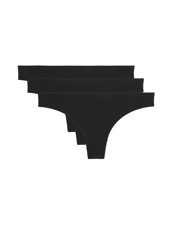 Marks & Spencer Thong without visible hems, 3-pack Marks & Spencer black
