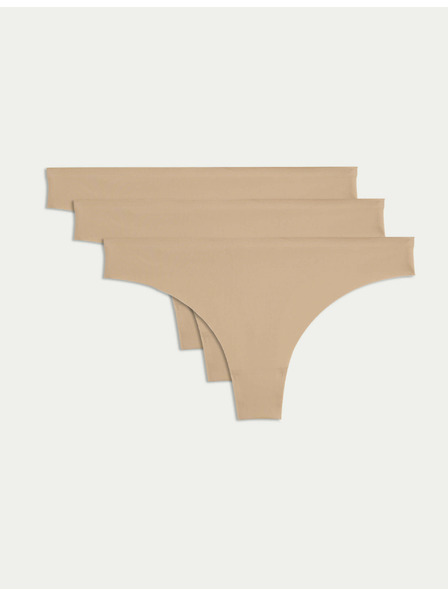 Marks & Spencer Thong without visible hems, 3-pack Marks & Spencer beige