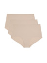 Marks & Spencer Shorty panties without visible hems with high waist, 3-pack Marks & Spencer beige