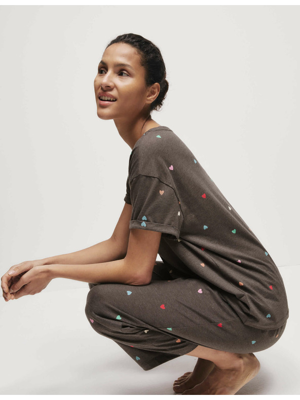 Marks & Spencer Pajama set with print and high cotton content Marks & Spencer grey