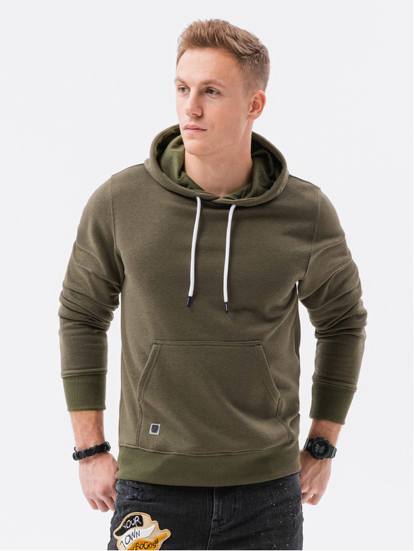 Ombre Clothing Khaki Herren Basic Hoodie Ombre Kleidung