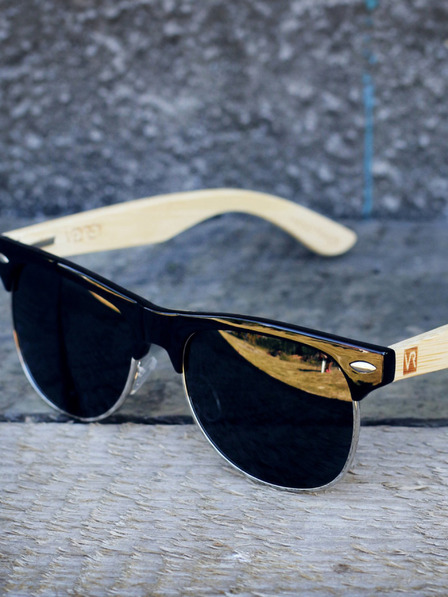 VEYREY VeyRey Sunglasses Polarized Semi-Frame Sunglasses Hyalos Schwarz Brillen