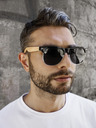 VEYREY VeyRey Sunglasses Polarized Semi-Frame Sunglasses Hyalos Schwarz Brillen