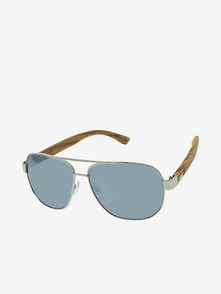 VEYREY VeyRey Holz Piloten Sonnenbrille Pent Silber Gläser