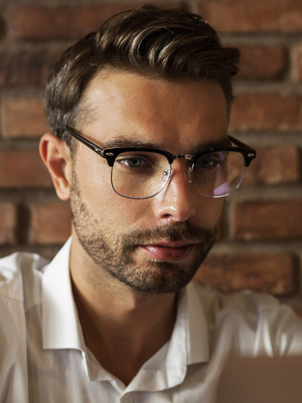 VEYREY VeyRey Blue Light Blocking Brille Semi-Framed Gadson Schwarz