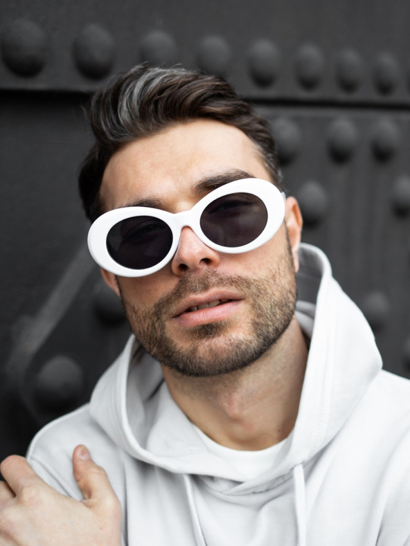 VEYREY VeyRey Oval Cobain Sonnenbrille Weiß